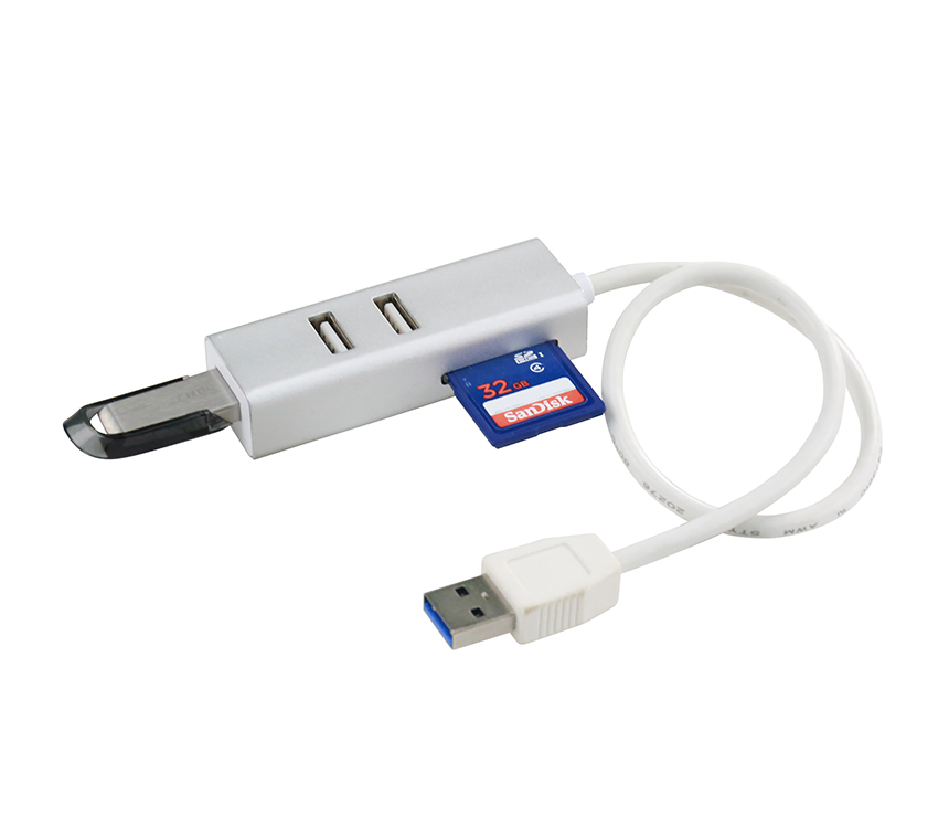 H3207 SD/TF Card Reader Hub with 1 * USB 3.0 + 2 * USB 2.0